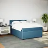 Image de vidaXL Lit boxspring avec matelas bleu 140x200 cm velours