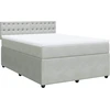 Image de vidaXL Lit boxspring avec matelas gris clair 140x200 cm velours