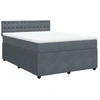 Image de vidaXL Lit boxspring avec matelas gris foncé 140x200 cm velours