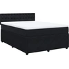 Image de vidaXL Lit boxspring avec matelas noir 140x200 cm velours