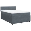Image de vidaXL Lit boxspring avec matelas gris foncé 160x200 cm velours