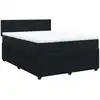 Image de vidaXL Lit boxspring avec matelas noir 160x200 cm velours