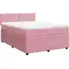 Image de vidaXL Lit boxspring avec matelas rose 160x200 cm velours