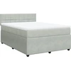 Image de vidaXL Lit boxspring avec matelas gris clair 160x200 cm velours