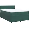 Image de vidaXL Lit boxspring avec matelas vert foncé 160x200 cm velours