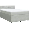 Image de vidaXL Lit boxspring avec matelas gris clair 160x200 cm velours