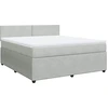 Image de vidaXL Lit boxspring avec matelas gris clair 180x200 cm velours