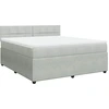 Image de vidaXL Lit boxspring avec matelas gris clair 180x200 cm velours