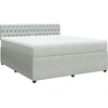 Image de vidaXL Lit boxspring avec matelas gris clair 180x200 cm velours