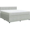 Image de vidaXL Lit boxspring avec matelas gris clair 180x200 cm velours