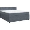 Image de vidaXL Lit boxspring avec matelas gris foncé 180x200 cm velours