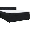 Image de vidaXL Lit boxspring avec matelas noir 180x200 cm velours
