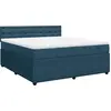 Image de vidaXL Lit boxspring avec matelas bleu 180x200 cm velours