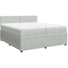 Image de vidaXL Lit boxspring avec matelas gris clair 200x200 cm velours