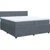 Image de vidaXL Lit boxspring avec matelas gris foncé 200x200 cm velours
