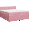 Image de vidaXL Lit boxspring avec matelas rose 200x200 cm velours