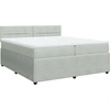 Image de vidaXL Lit boxspring avec matelas gris clair 200x200 cm velours