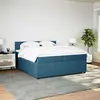 Image de vidaXL Lit boxspring avec matelas bleu 200x200 cm velours