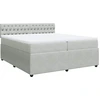 Image de vidaXL Lit boxspring avec matelas gris clair 200x200 cm velours