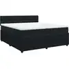 Image de vidaXL Lit boxspring avec matelas noir 200x200 cm velours