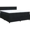 Image de vidaXL Lit boxspring avec matelas noir 200x200 cm velours