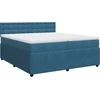 Image de vidaXL Lit boxspring avec matelas bleu 200x200 cm velours