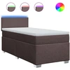 Image de vidaXL Lit boxspring avec matelas brun foncé 80x200 cm Tissu
