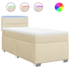 Image de vidaXL Lit boxspring avec matelas Crème 80x200 cm Tissu