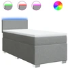 Image de vidaXL Lit boxspring avec matelas gris clair 90x190 cm Tissu