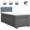 Image de vidaXL Lit boxspring avec matelas gris foncé 90x190 cm Tissu