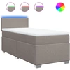 Image de vidaXL Lit boxspring avec matelas Taupe 90x190 cm Tissu