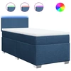 Image de vidaXL Lit boxspring avec matelas bleu 90x190 cm Tissu