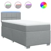 Image de vidaXL Lit boxspring avec matelas gris clair 90x190 cm Tissu