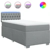 Image de vidaXL Lit boxspring avec matelas gris clair 90x190 cm Tissu
