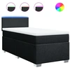 Image de vidaXL Lit boxspring avec matelas noir 90x200 cm Tissu