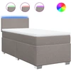 Image de vidaXL Lit boxspring avec matelas Taupe 90x200 cm Tissu
