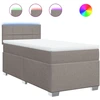 Image de vidaXL Lit boxspring avec matelas Taupe 90x200 cm Tissu