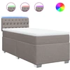 Image de vidaXL Lit boxspring avec matelas Taupe 90x200 cm Tissu