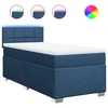 Image de vidaXL Lit boxspring avec matelas bleu 100x200 cm Tissu