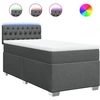 Image de vidaXL Lit boxspring avec matelas gris foncé 100x200 cm Tissu