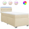 Image de vidaXL Lit boxspring avec matelas Crème 100x200 cm Tissu