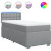 Image de vidaXL Lit boxspring avec matelas gris clair 100x200 cm Tissu