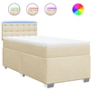 Image de vidaXL Lit boxspring avec matelas Crème 100x200 cm Tissu