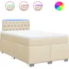 Image de vidaXL Lit boxspring avec matelas Crème 120x190 cm Tissu