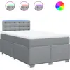 Image de vidaXL Lit boxspring avec matelas gris clair 120x190 cm Tissu