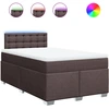 Image de vidaXL Lit boxspring avec matelas brun foncé 120x190 cm Tissu