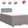 Image de vidaXL Lit Boxspring avec matelas Taupe 120x200 cm Tissu