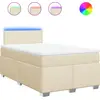 Image de vidaXL Lit Boxspring avec matelas Crème 120x200 cm Tissu