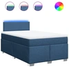 Image de vidaXL Lit boxspring avec matelas bleu 120x200 cm Tissu