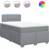Image de vidaXL Lit boxspring avec matelas gris clair 120x200 cm Tissu